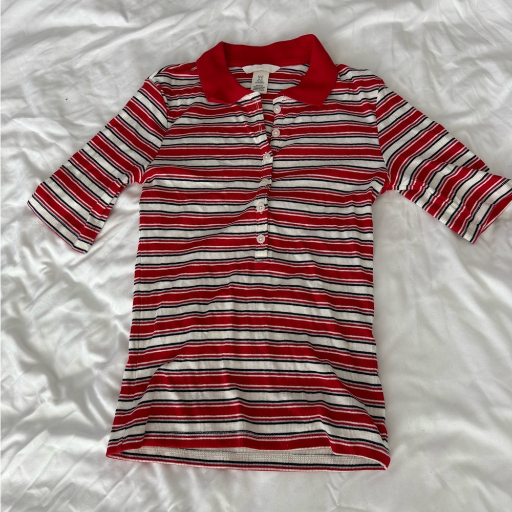 H&M Kids Polo Shirt with Red and White Stripes